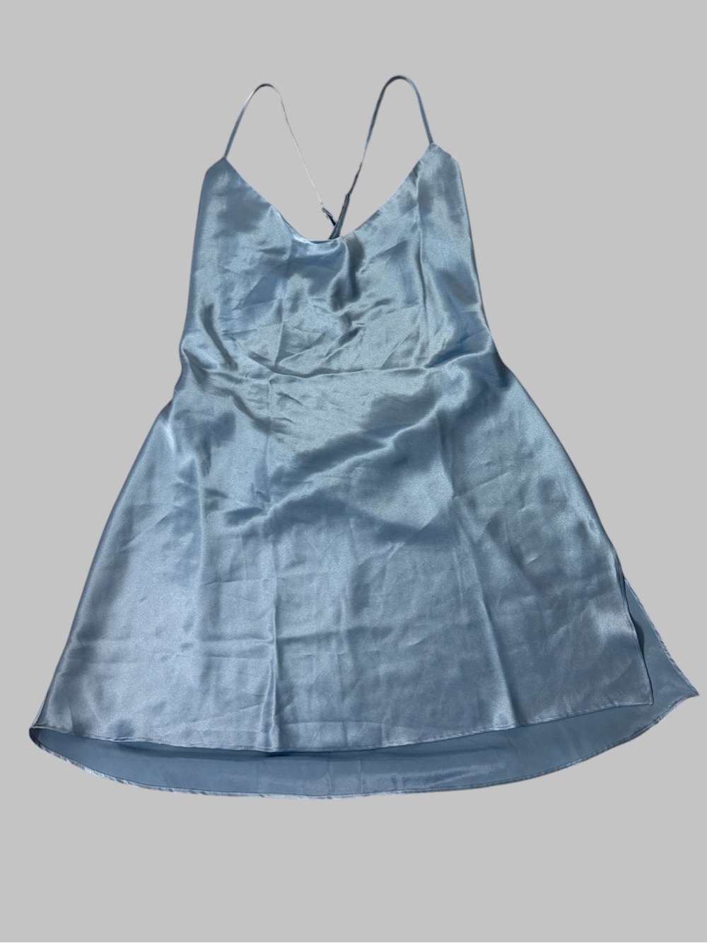 Victoria's Secret Pastel Blue Open-Back Mini Slip Dress